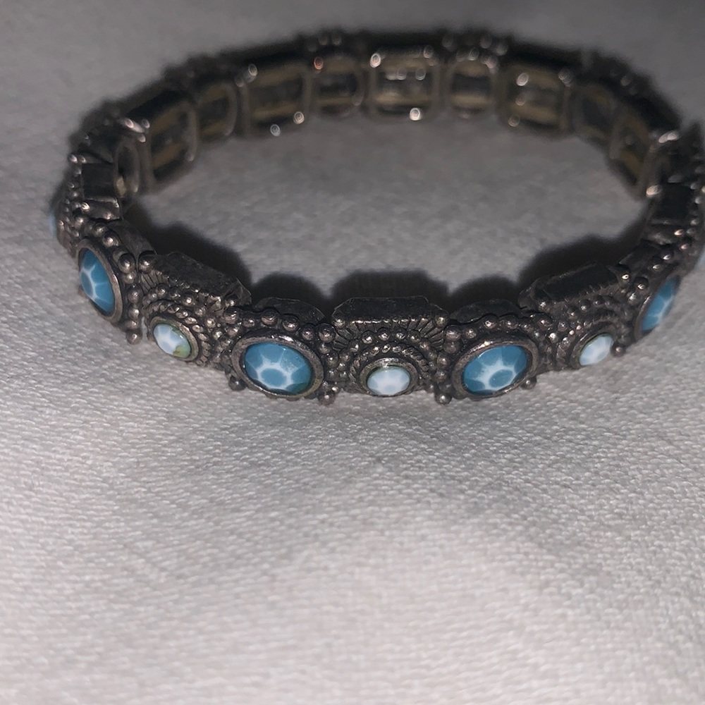 Blue and silver bracelet